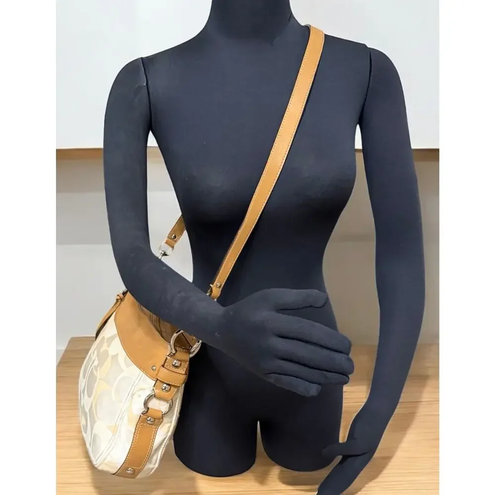 Y2K Coach F14711 Zoe Signature Optic Convertible Hobo Bag & Wristlet